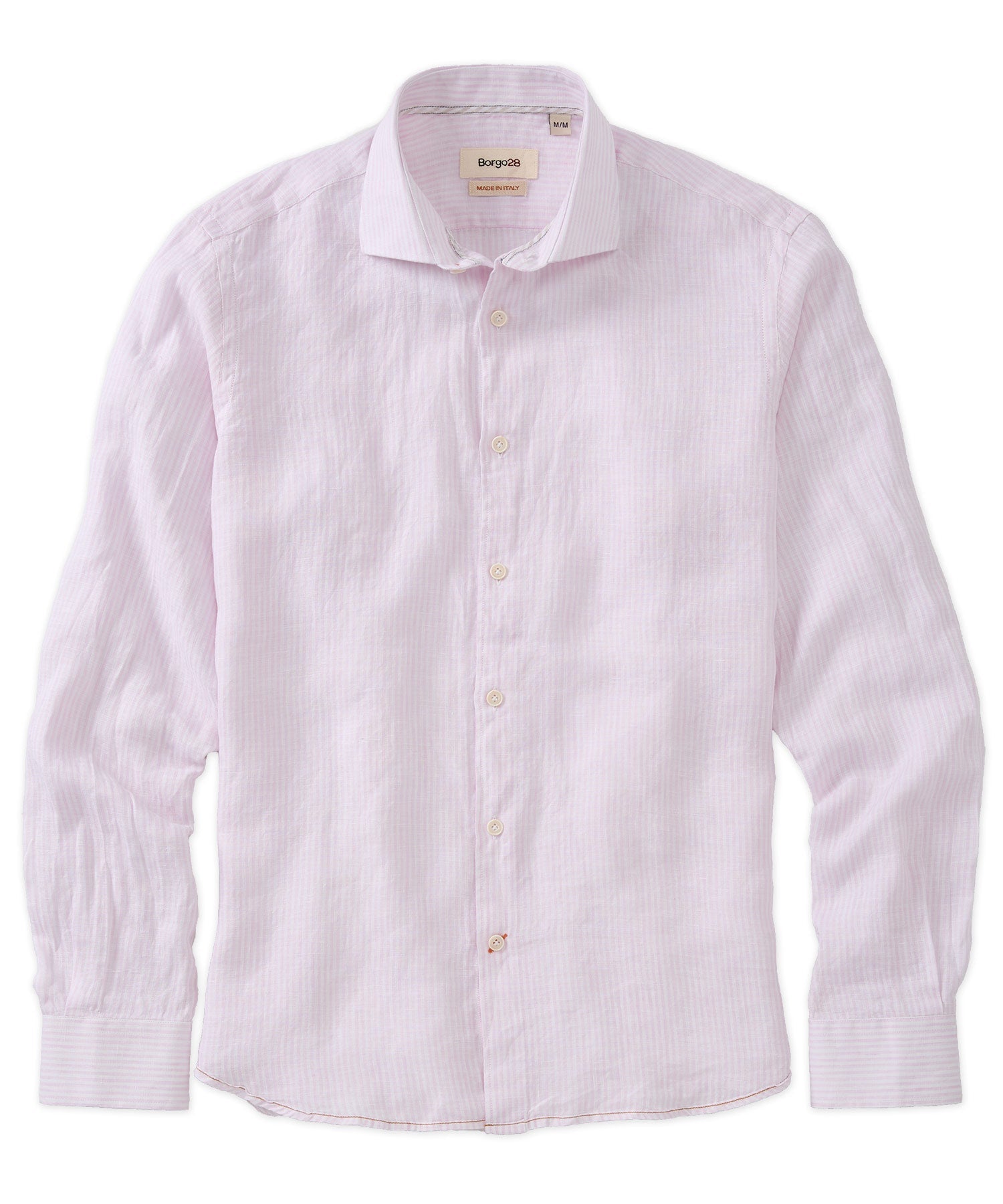 Italian Striped Linen Long Sleeve Sport Shirt in Choice of Colors by Borgo28