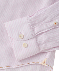 Italian Striped Linen Long Sleeve Sport Shirt in Choice of Colors by Borgo28