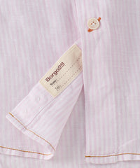 Italian Striped Linen Long Sleeve Sport Shirt in Choice of Colors by Borgo28