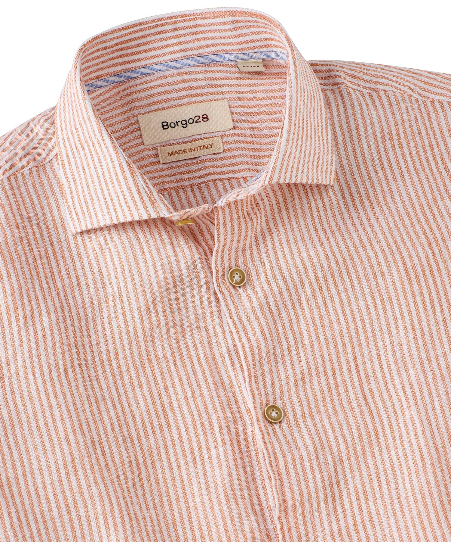 Italian Striped Linen Long Sleeve Sport Shirt in Choice of Colors by Borgo28