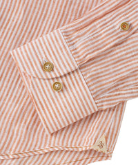 Italian Striped Linen Long Sleeve Sport Shirt in Choice of Colors by Borgo28