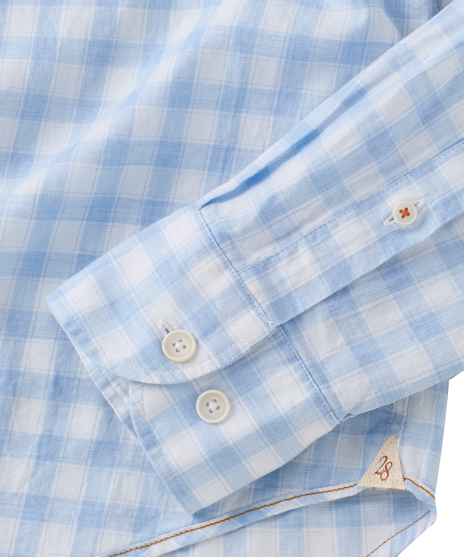 Positano Plaid Cotton Long-Sleeve Sport Shirt in Light Blue by Borgo28