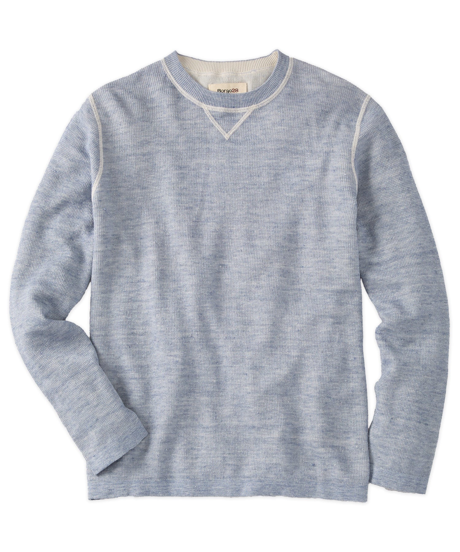 Reversible Linen-Cotton Crewneck Sweater in Choice of Colors by Borgo28