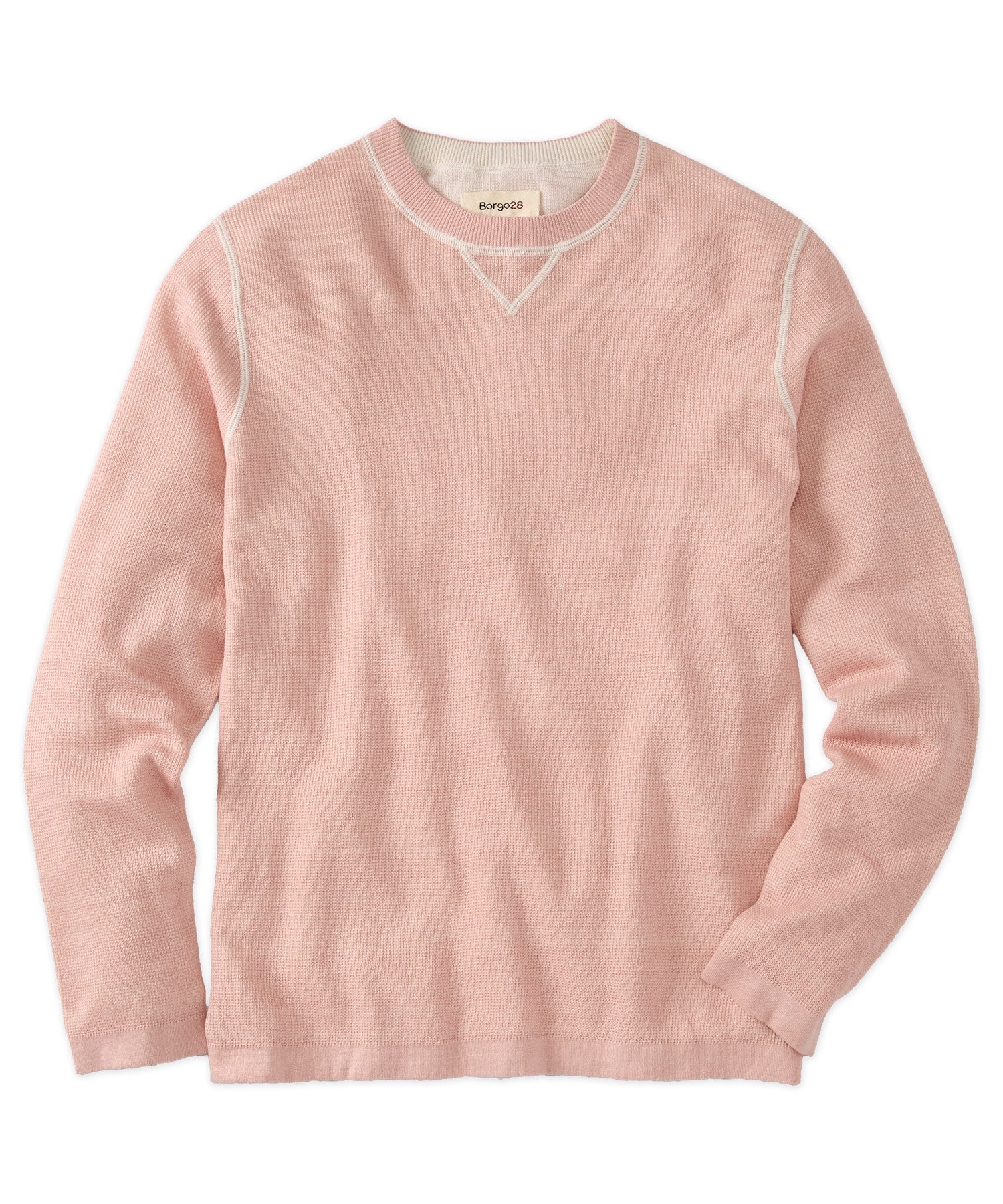 Reversible Linen-Cotton Crewneck Sweater in Choice of Colors by Borgo28