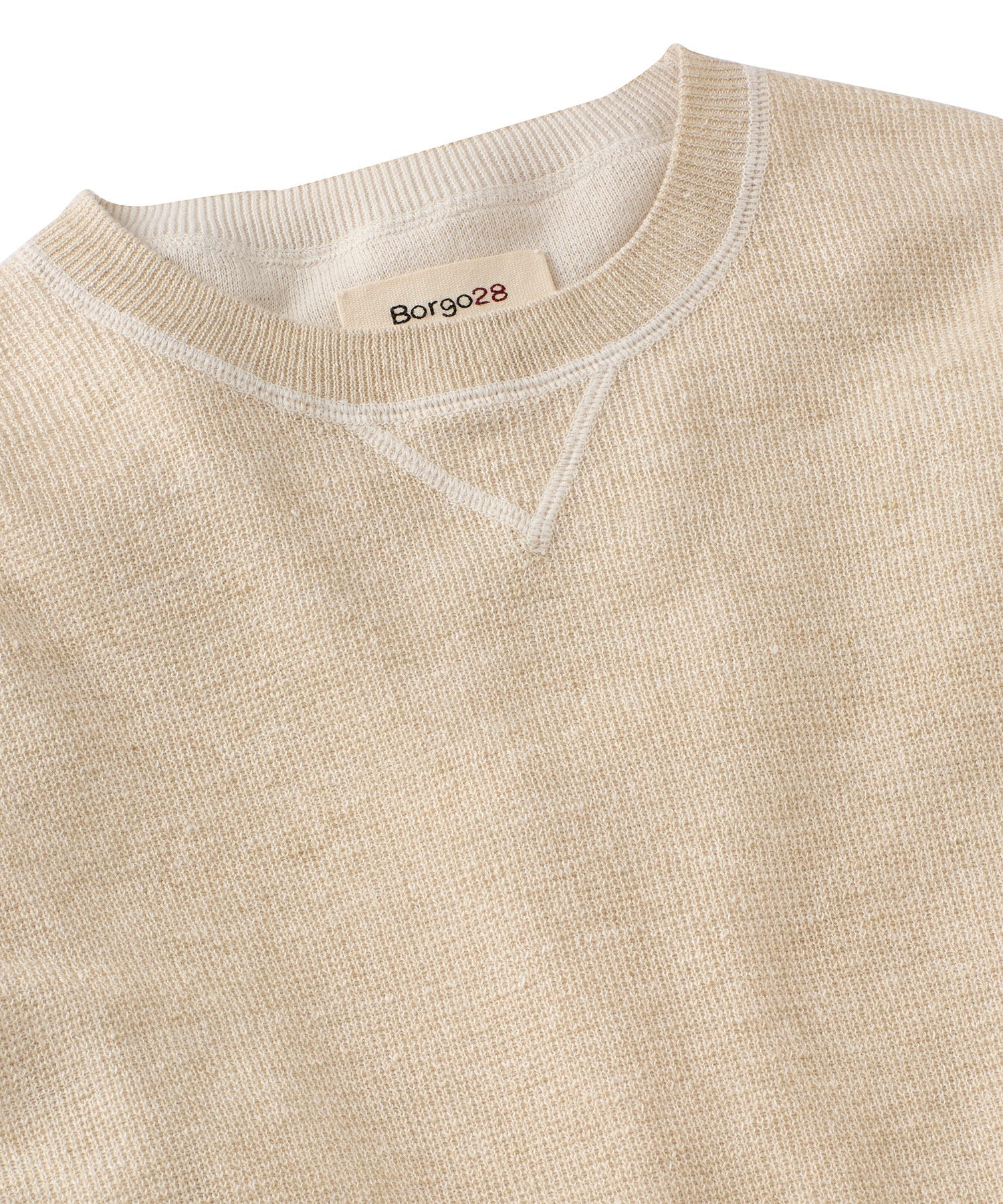 Reversible Linen-Cotton Crewneck Sweater in Choice of Colors by Borgo28
