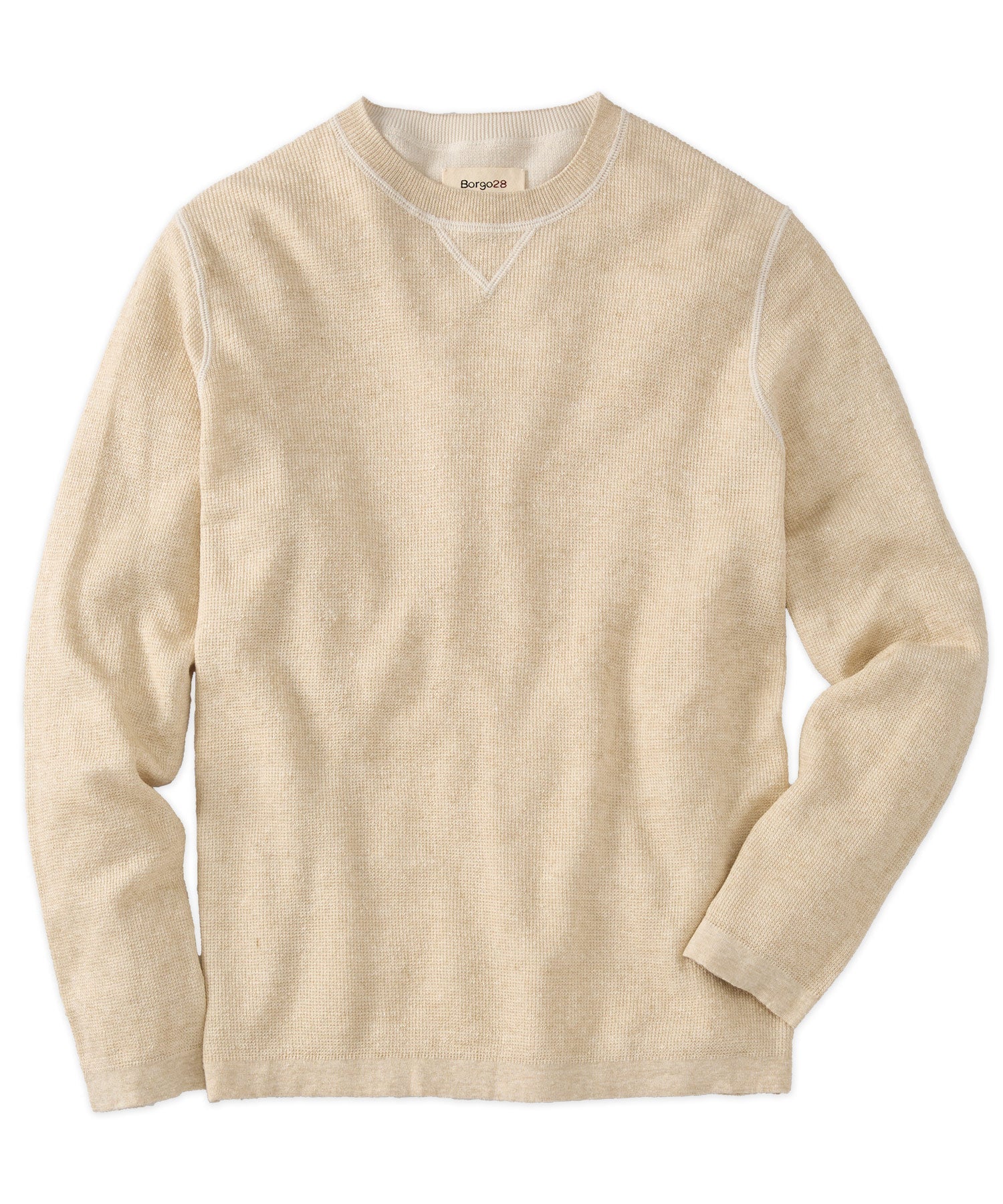 Reversible Linen-Cotton Crewneck Sweater in Choice of Colors by Borgo28
