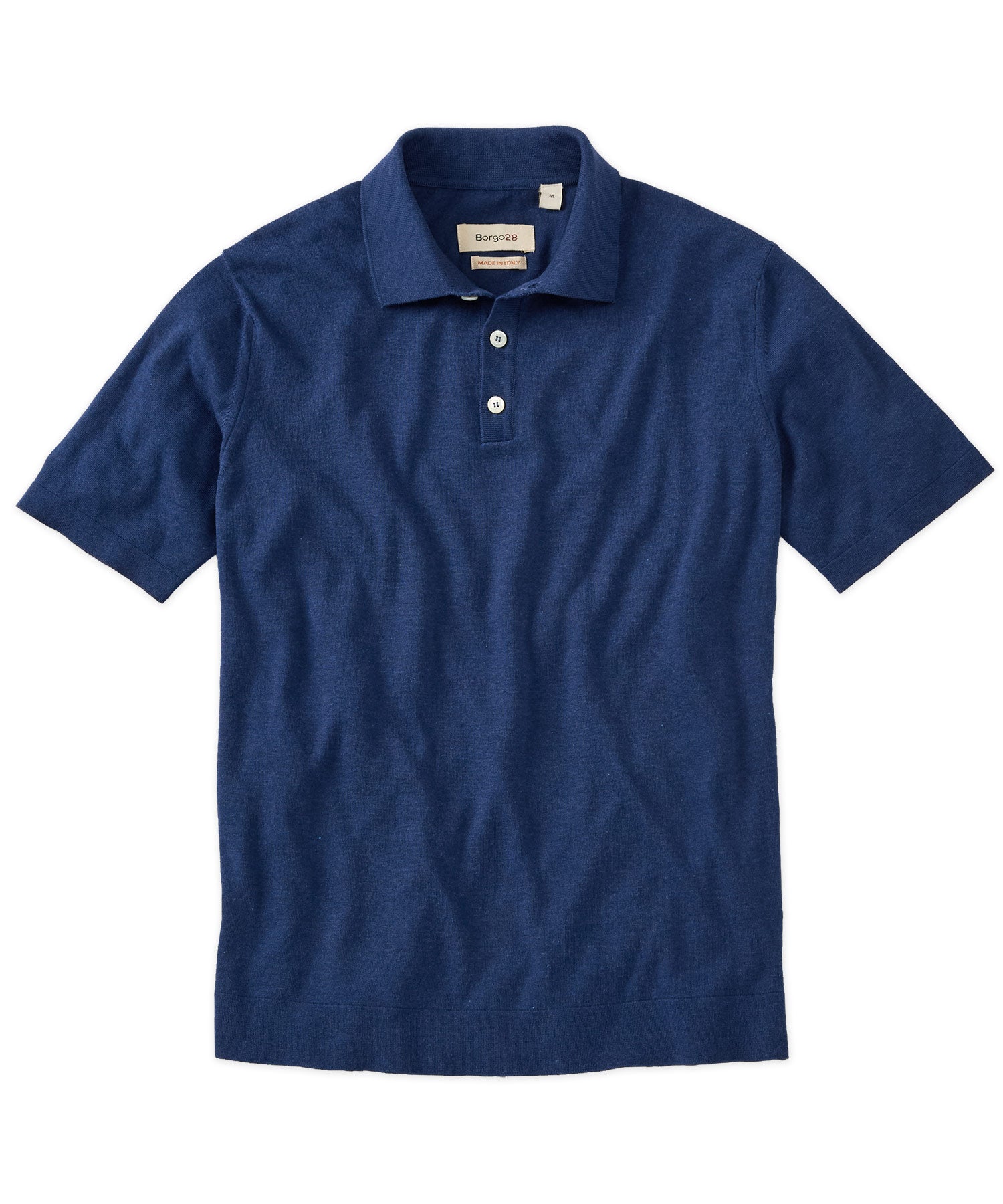 Classic Italian Fine-Gauge Organic Cotton Polo Sweater in Choice of Colors by Borgo28