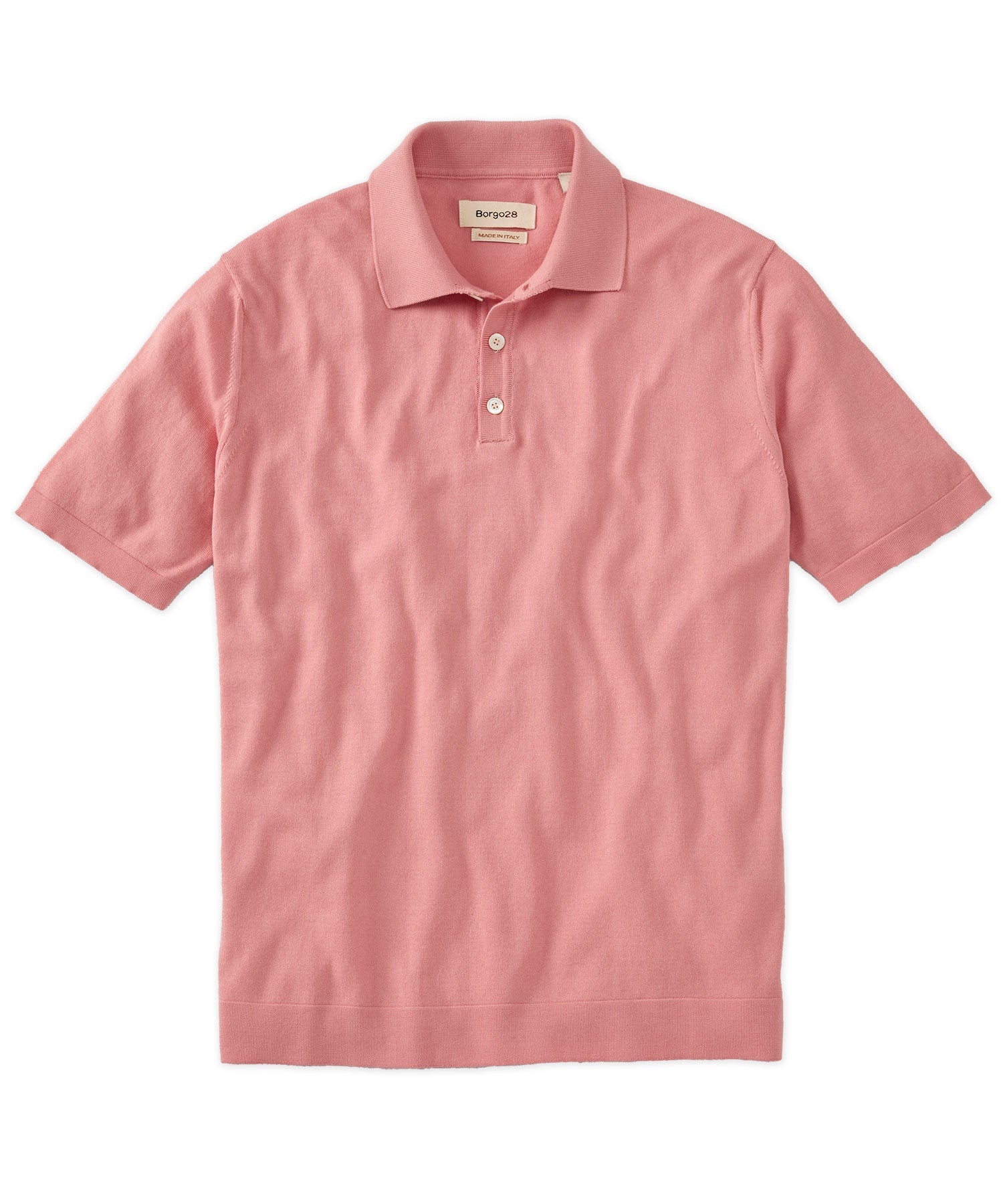 Classic Italian Fine-Gauge Organic Cotton Polo Sweater in Choice of Colors by Borgo28
