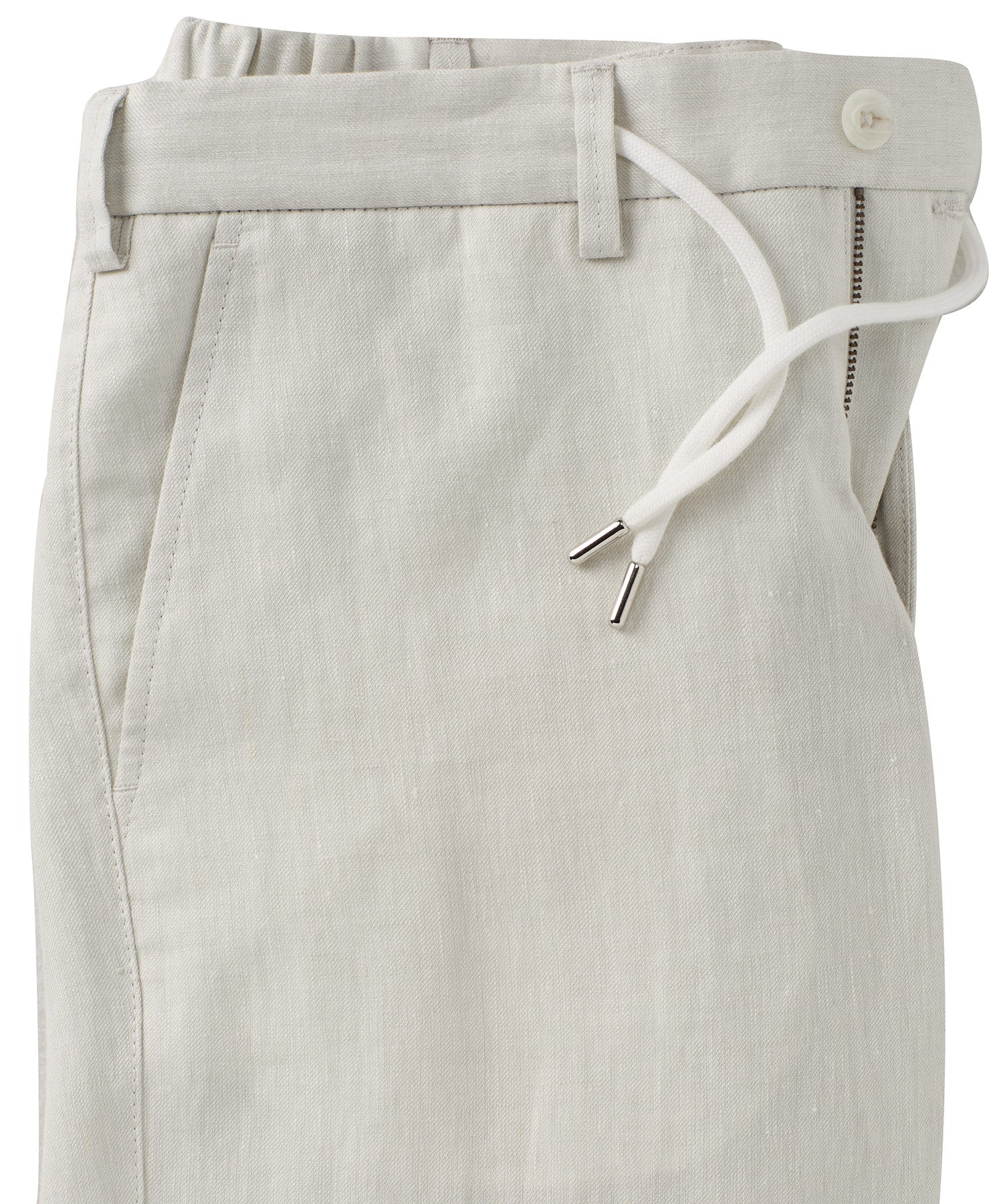 Linen Chambray Twill Drawstring Pants in Choice of Colors (Arona Modern Fit) by Ballin