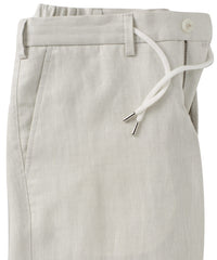Linen Chambray Twill Drawstring Pants in Choice of Colors (Arona Modern Fit) by Ballin