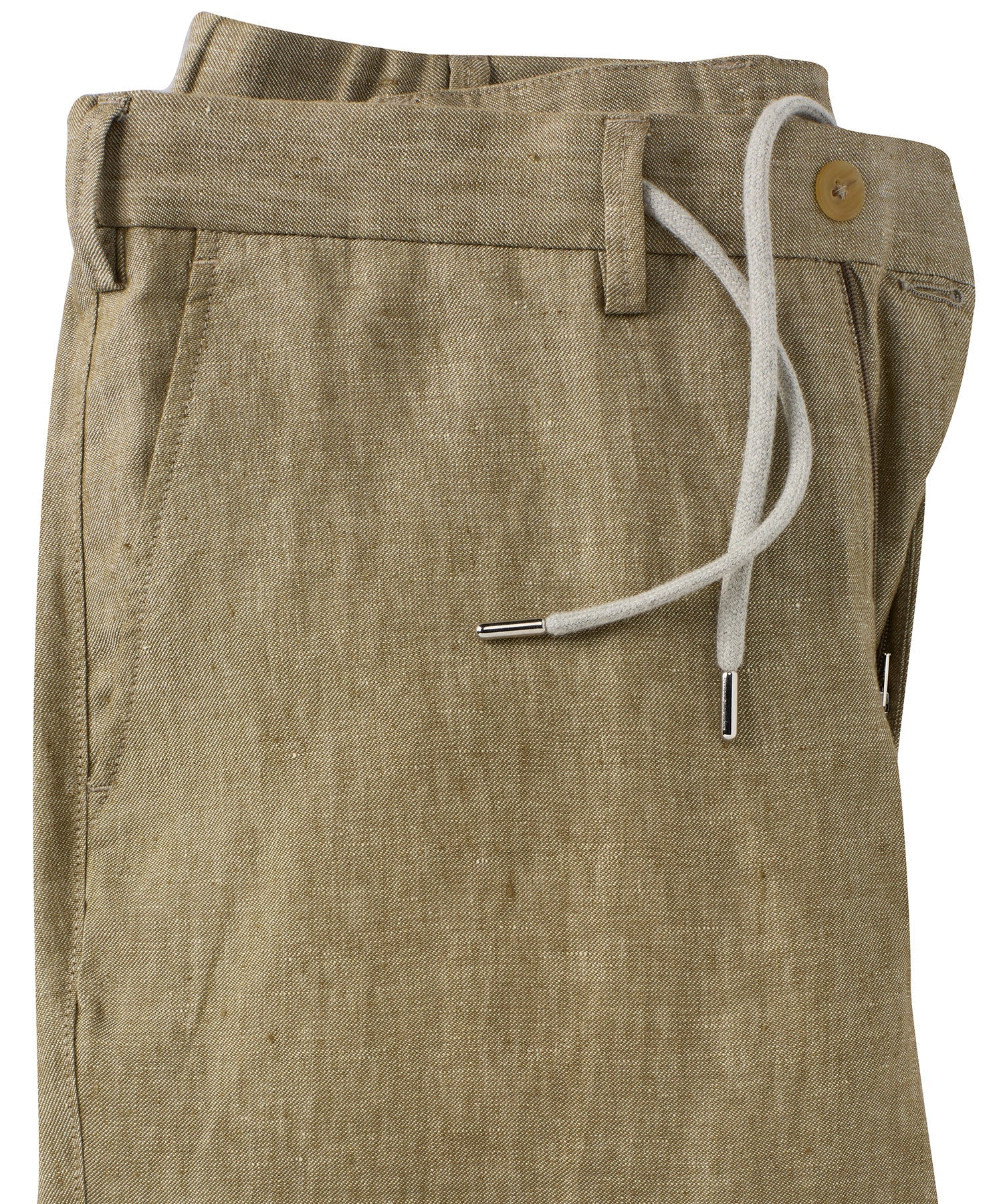 Linen Chambray Twill Drawstring Pants in Choice of Colors (Arona Modern Fit) by Ballin