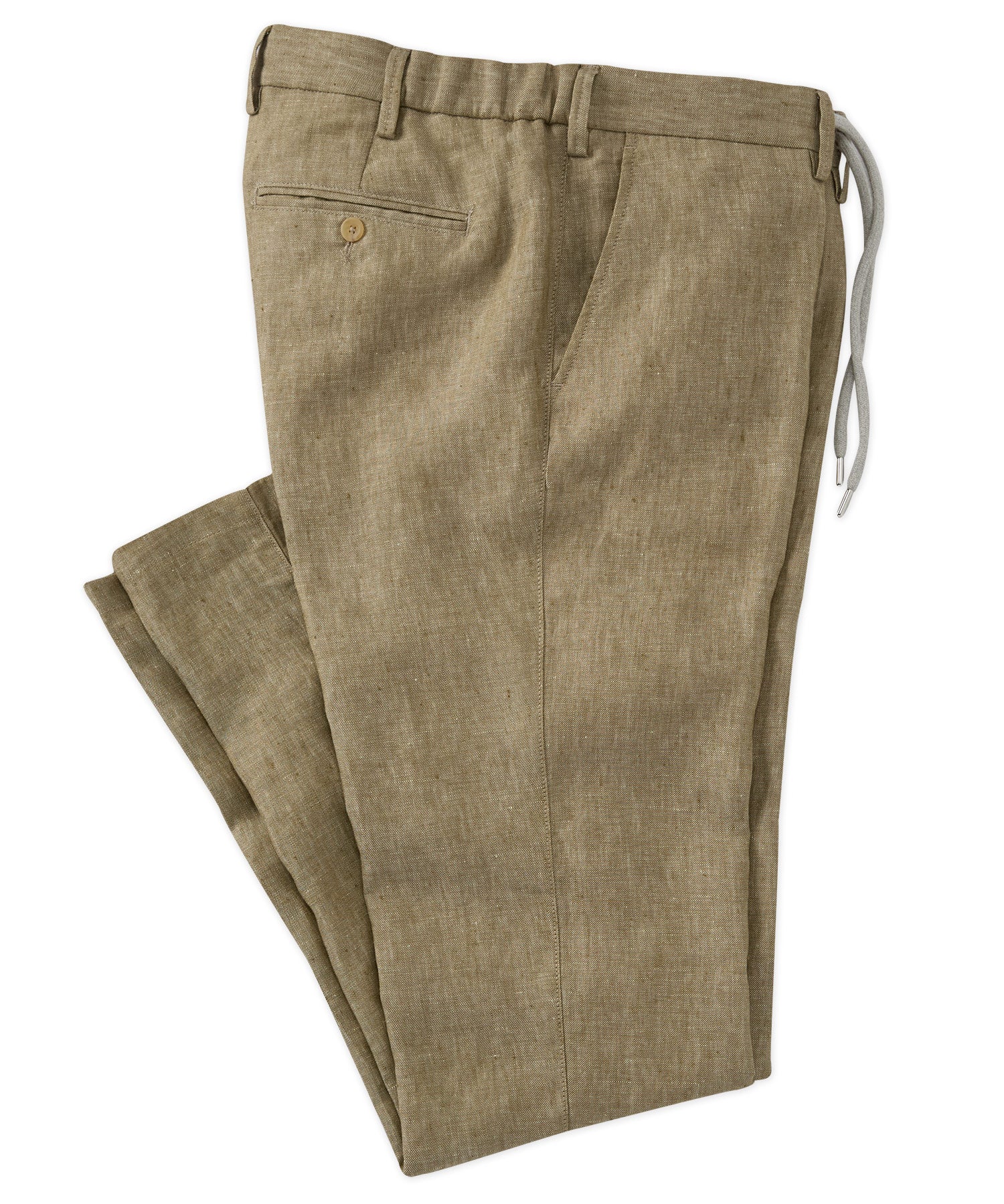 Linen Chambray Twill Drawstring Pants in Choice of Colors (Arona Modern Fit) by Ballin