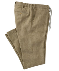 Linen Chambray Twill Drawstring Pants in Choice of Colors (Arona Modern Fit) by Ballin
