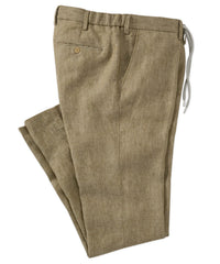 Linen Chambray Twill Drawstring Pants in Choice of Colors (Arona Modern Fit) by Ballin