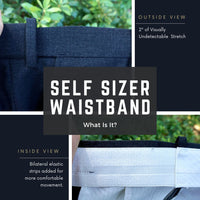 Worsted Wool Gabardine Trouser in Black (Self Sizer Plain Front) by Berle