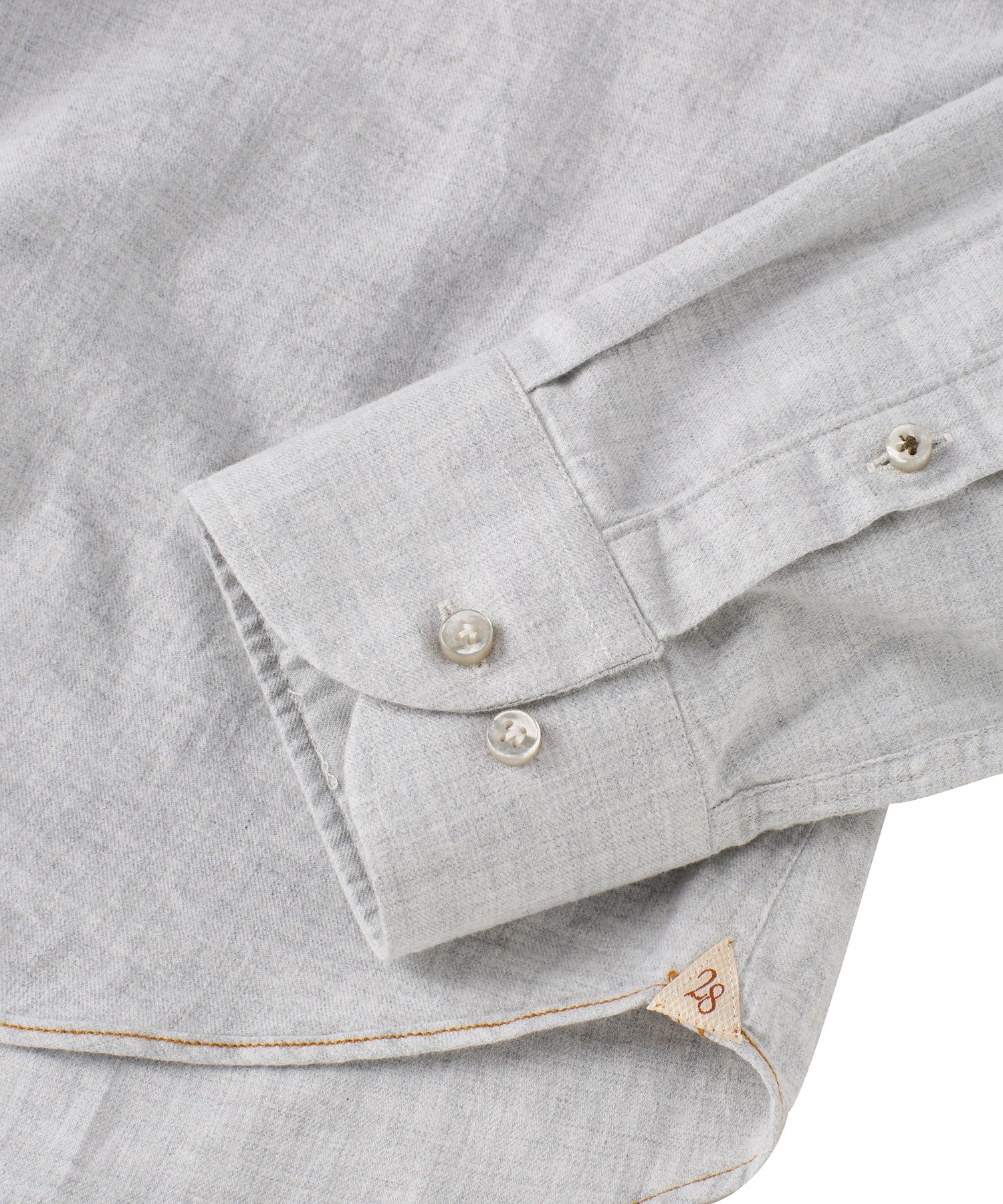 Italian Twill Flannel Long Sleeve Sport Shirt in Grey by Borgo28