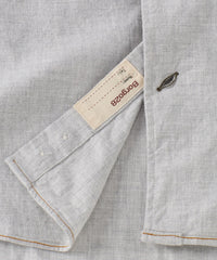 Italian Twill Flannel Long Sleeve Sport Shirt in Grey by Borgo28
