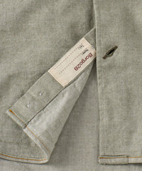 Italian Twill Flannel Long Sleeve Sport Shirt in Olive by Borgo28