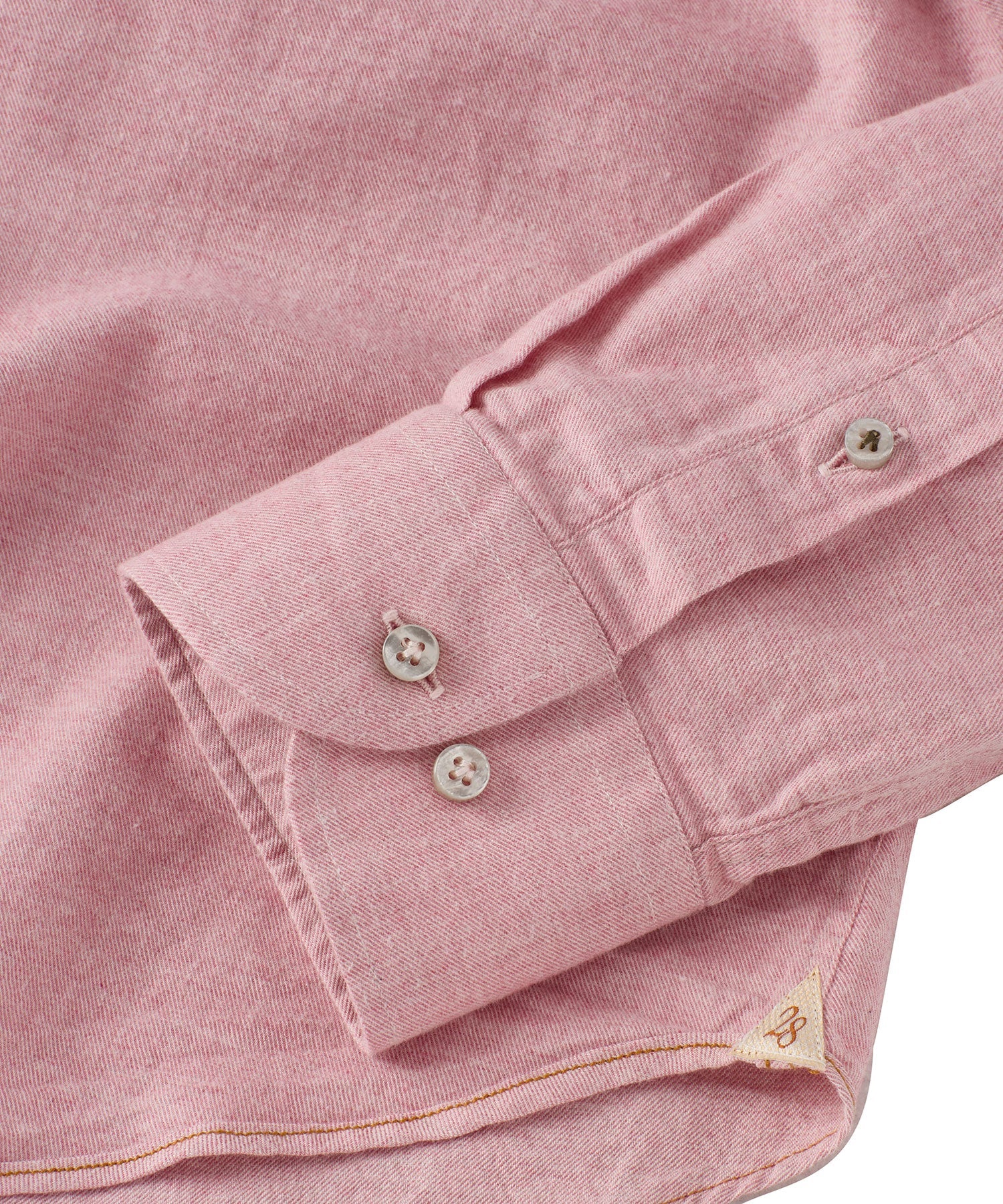 Italian Twill Flannel Long Sleeve Sport Shirt in Light Pink by Borgo28