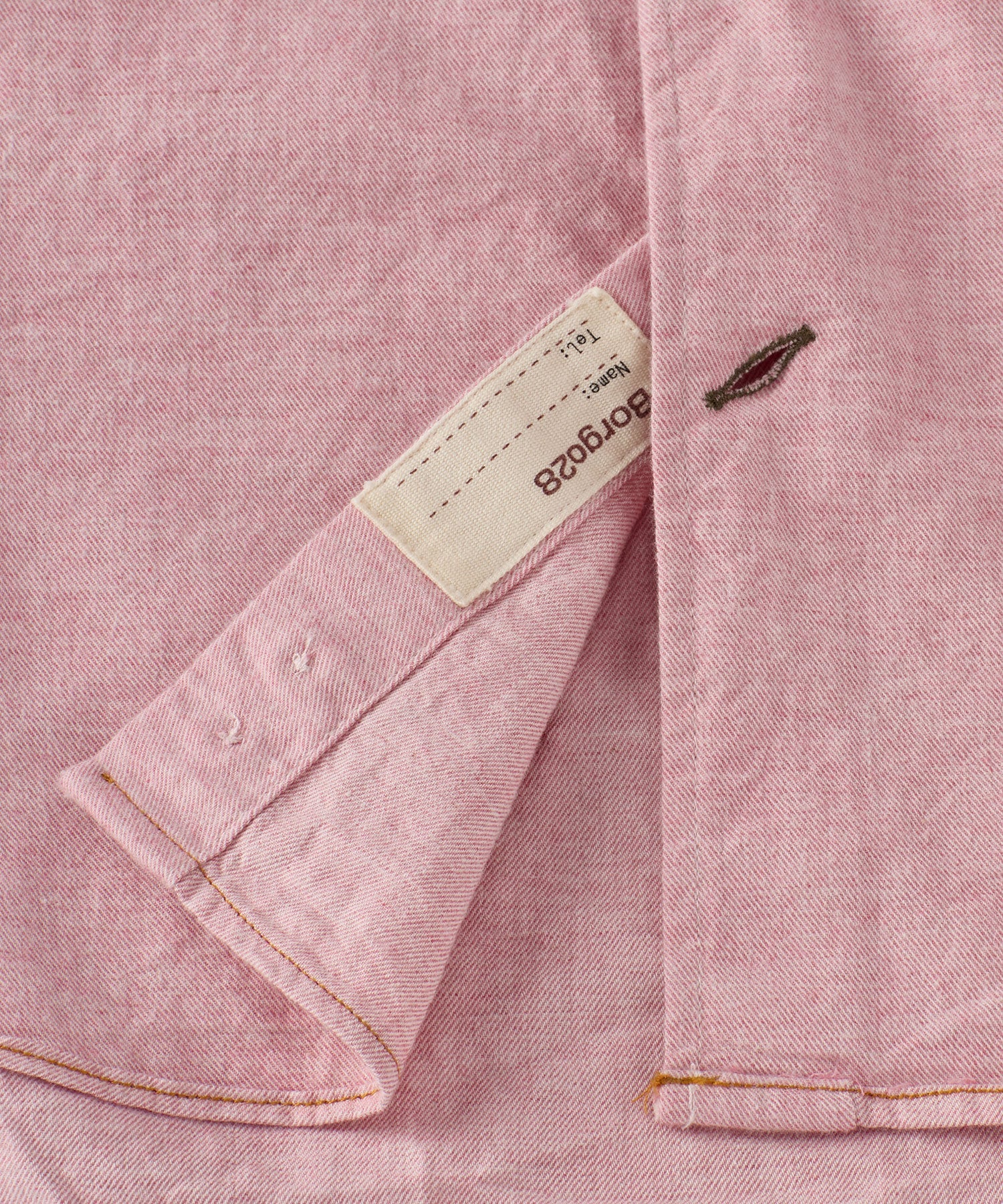 Italian Twill Flannel Long Sleeve Sport Shirt in Light Pink by Borgo28