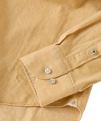 Italian Twill Flannel Long Sleeve Sport Shirt in Yellow by Borgo28