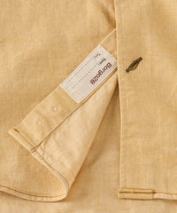 Italian Twill Flannel Long Sleeve Sport Shirt in Yellow by Borgo28