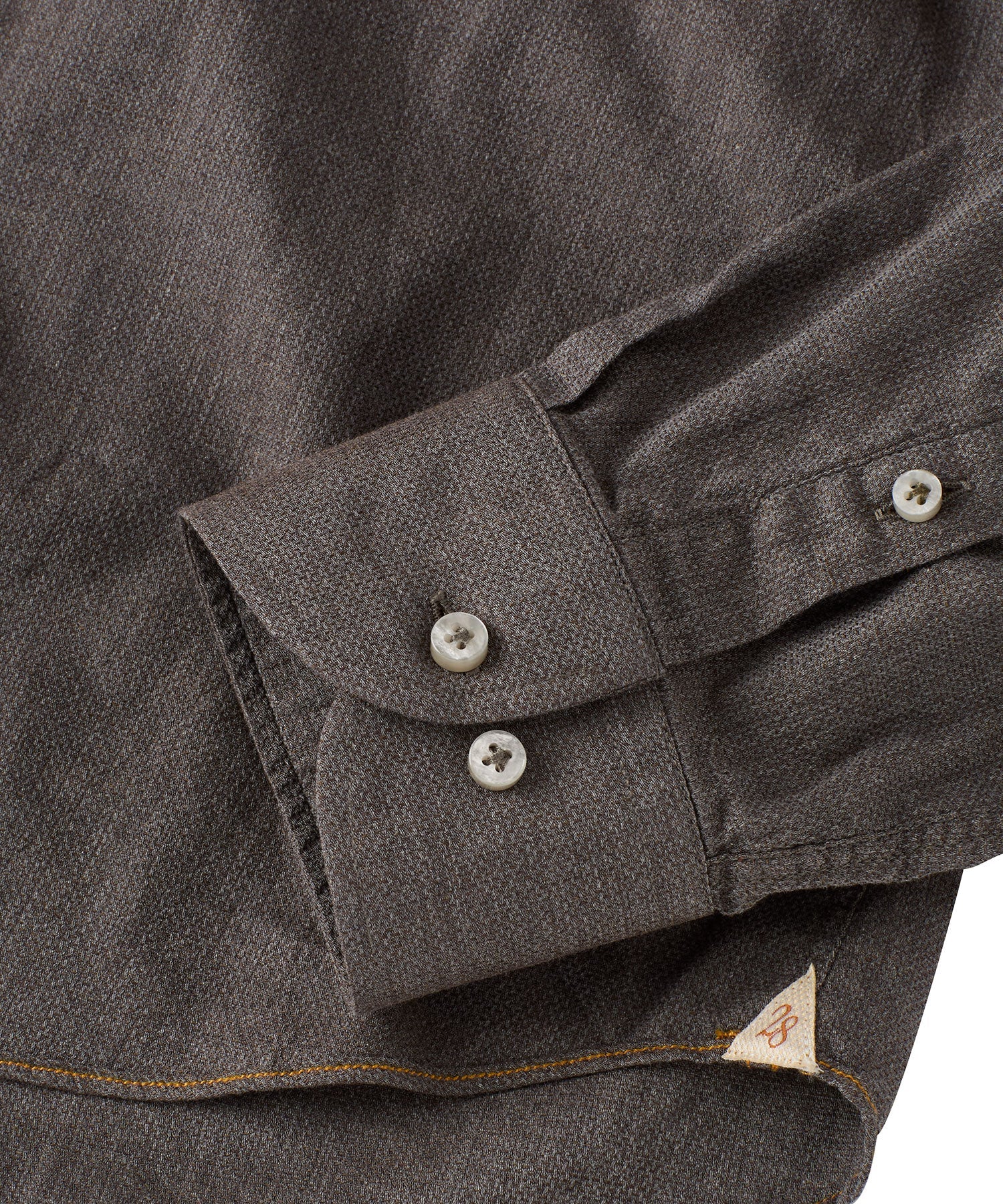 Italian Mélange Birdseye Long Sleeve Sport Shirt in Choice of Colors by Borgo28