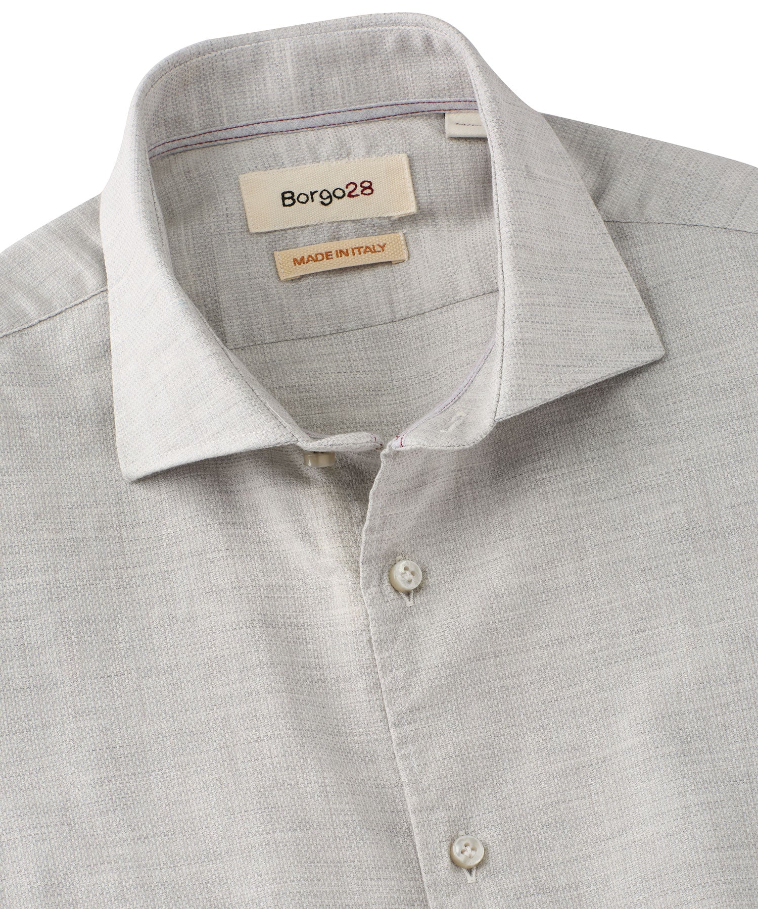Italian Mélange Birdseye Long Sleeve Sport Shirt in Choice of Colors by Borgo28