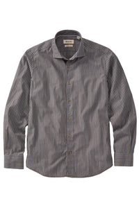 Italian Principe Stripe Long Sleeve Sport Shirt in Blue/Brown by Borgo28
