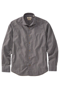 Italian Principe Stripe Long Sleeve Sport Shirt in Blue/Brown by Borgo28