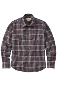 Italian Mélange Plaid Long Sleeve Sport Shirt in Brown Mix by Borgo28