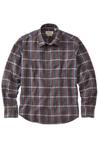 Italian Mélange Plaid Long Sleeve Sport Shirt in Brown Mix by Borgo28