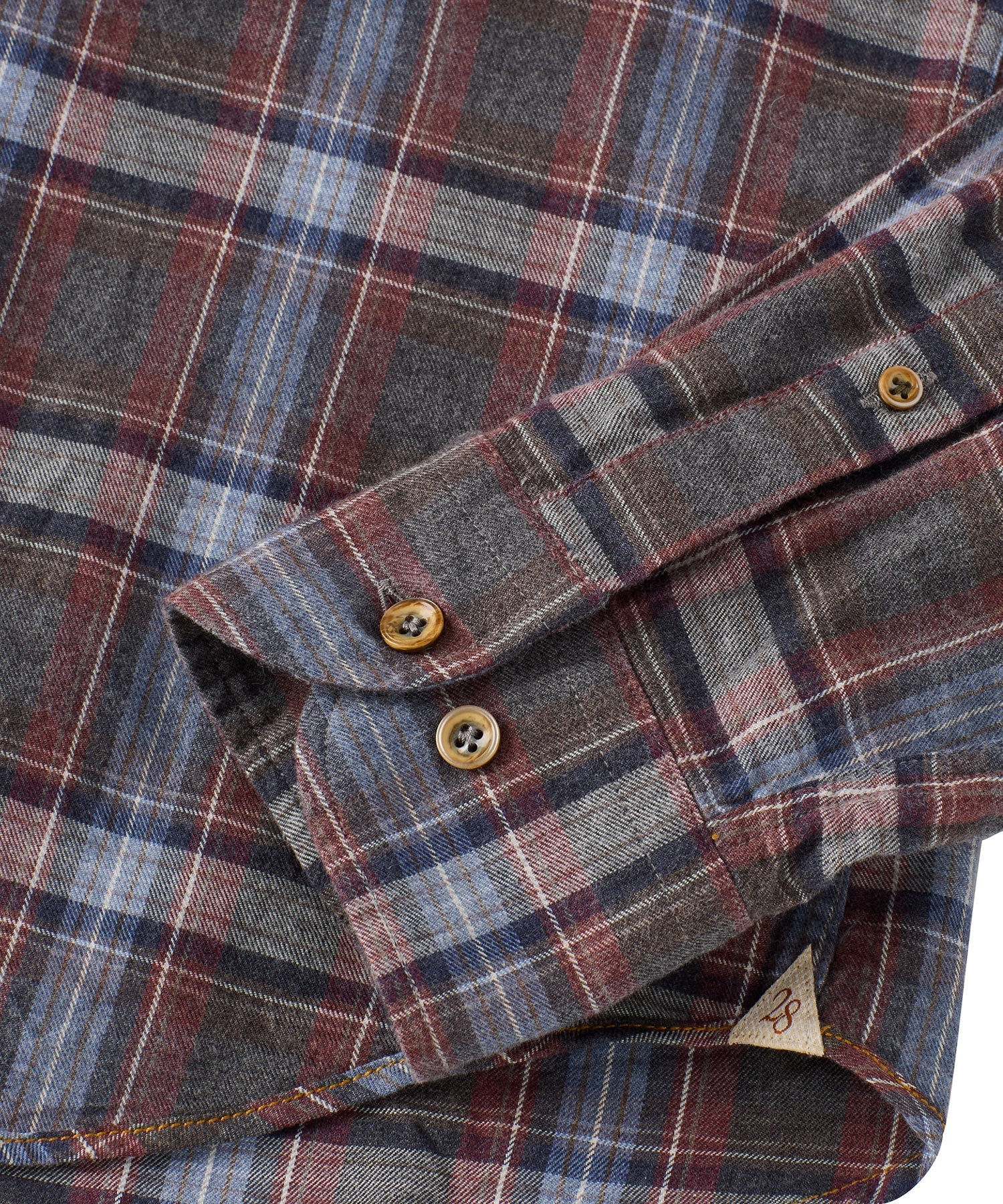 Italian Mélange Plaid Long Sleeve Sport Shirt in Brown Mix by Borgo28