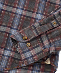Italian Mélange Plaid Long Sleeve Sport Shirt in Brown Mix by Borgo28