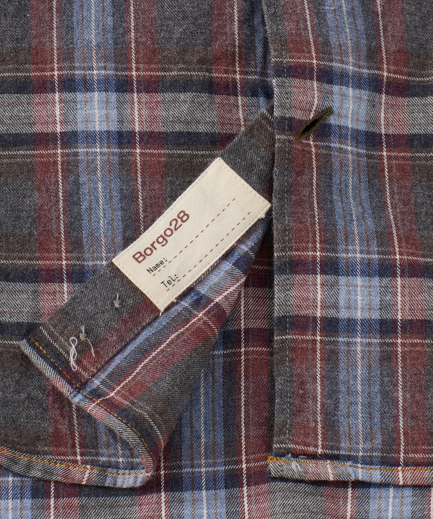 Italian Mélange Plaid Long Sleeve Sport Shirt in Brown Mix by Borgo28