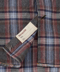 Italian Mélange Plaid Long Sleeve Sport Shirt in Brown Mix by Borgo28