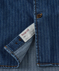 Italian Denim Herringbone Long Sleeve Sport Shirt in Choice of Colors by Borgo28