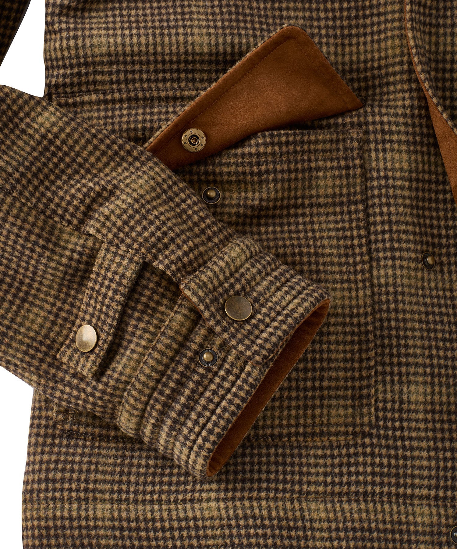 Wool-Blend Utility Jacket in Brown Glencheck by Borgo28