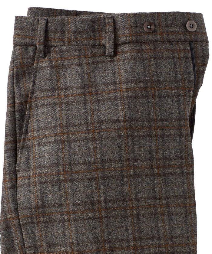 Super 130s 'Di Pray' Italian Luxury Tartan Check Wool Trouser in Grey Mix (Houston Modern Fit) by 6 East by Ballin