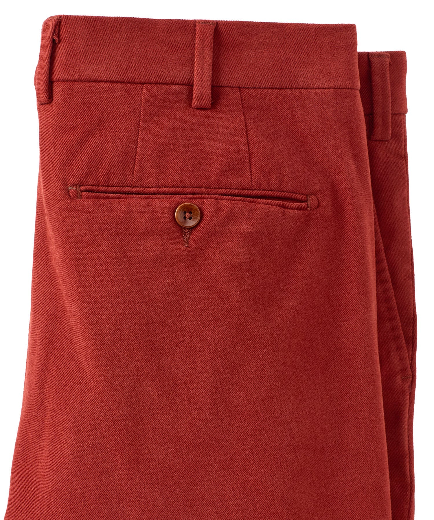 Italian Brushed Twill Luxury Flat Front Cotton Stretch Trouser in Auburn (Houston Modern Fit) by 6 East by Ballin