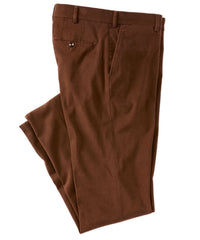 Italian Brushed Twill Luxury Flat Front Cotton Stretch Trouser in Chocolate (Choice of Fits) by 6 East by Ballin
