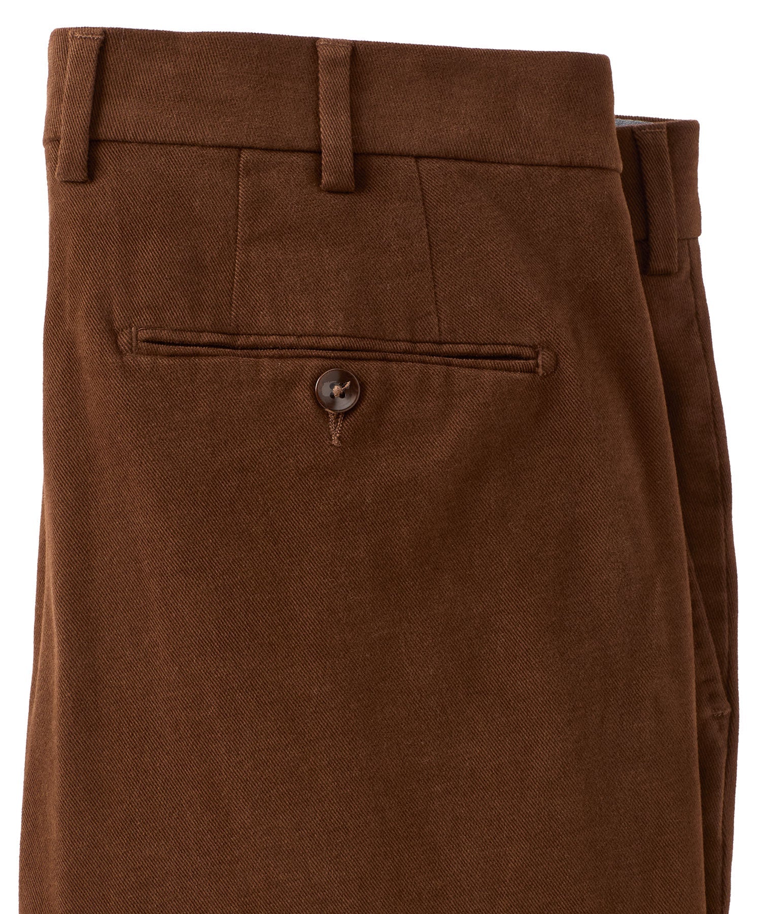 Italian Brushed Twill Luxury Flat Front Cotton Stretch Trouser in Chocolate (Choice of Fits) by 6 East by Ballin