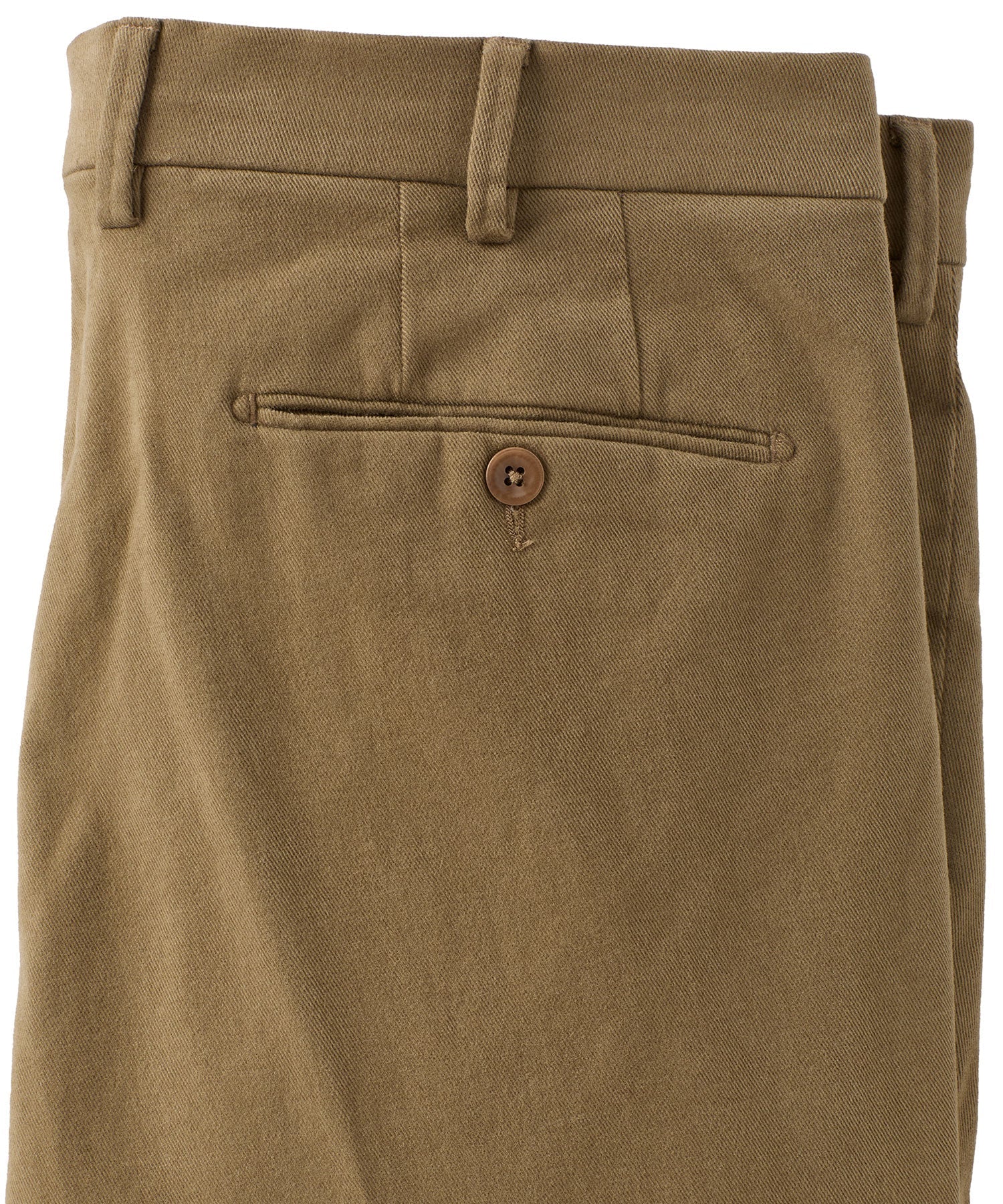 Italian Brushed Twill Luxury Flat Front Cotton Stretch Trouser in Dark Taupe (Choice of Fits) by 6 East by Ballin