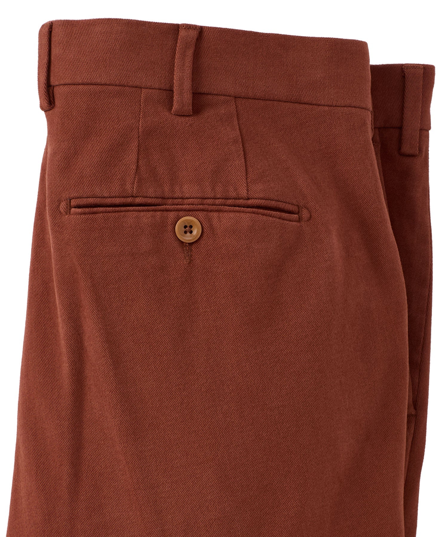Italian Brushed Twill Luxury Flat Front Cotton Stretch Trouser in Mahogany (Choice of Fits) by 6 East by Ballin