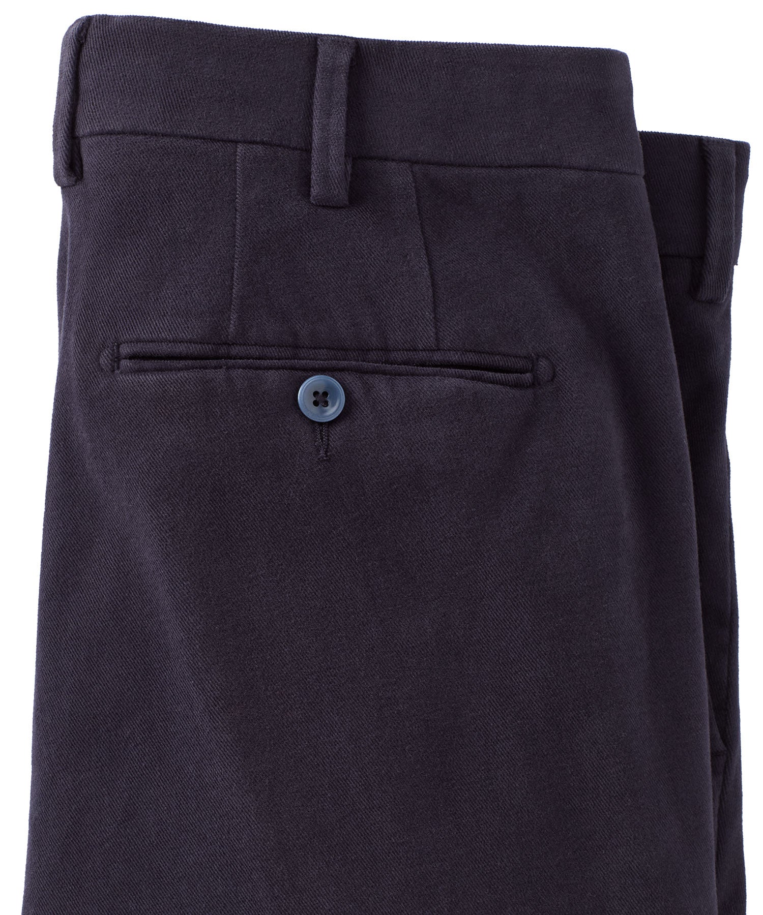 Italian Brushed Twill Luxury Flat Front Cotton Stretch Trouser in Navy (Choice of Fits) by 6 East by Ballin