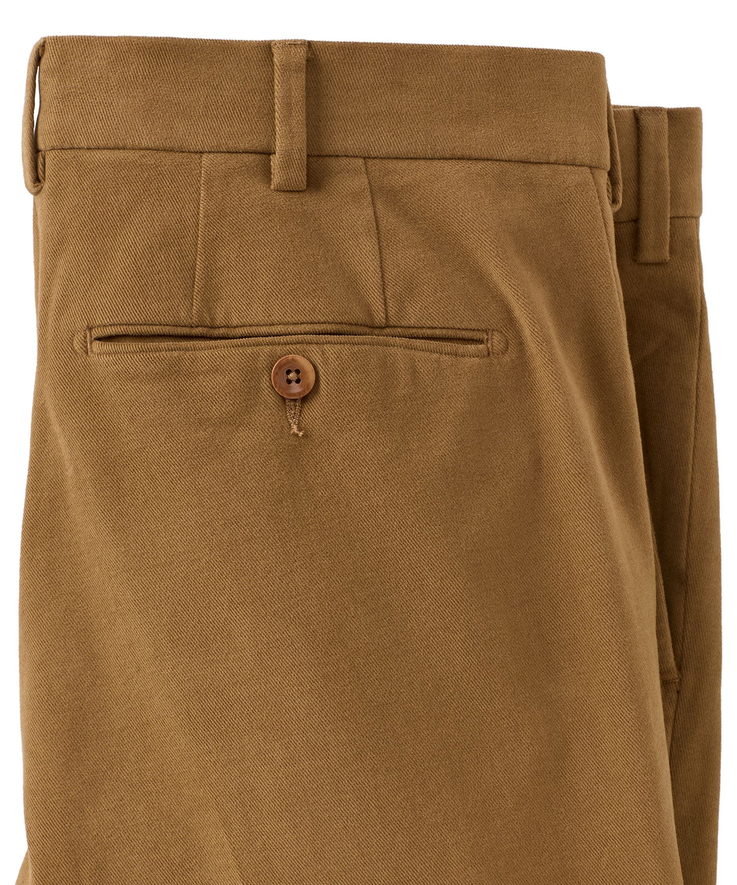 Italian Brushed Twill Luxury Flat Front Cotton Stretch Trouser in Saddle (Choice of Fits) by 6 East by Ballin