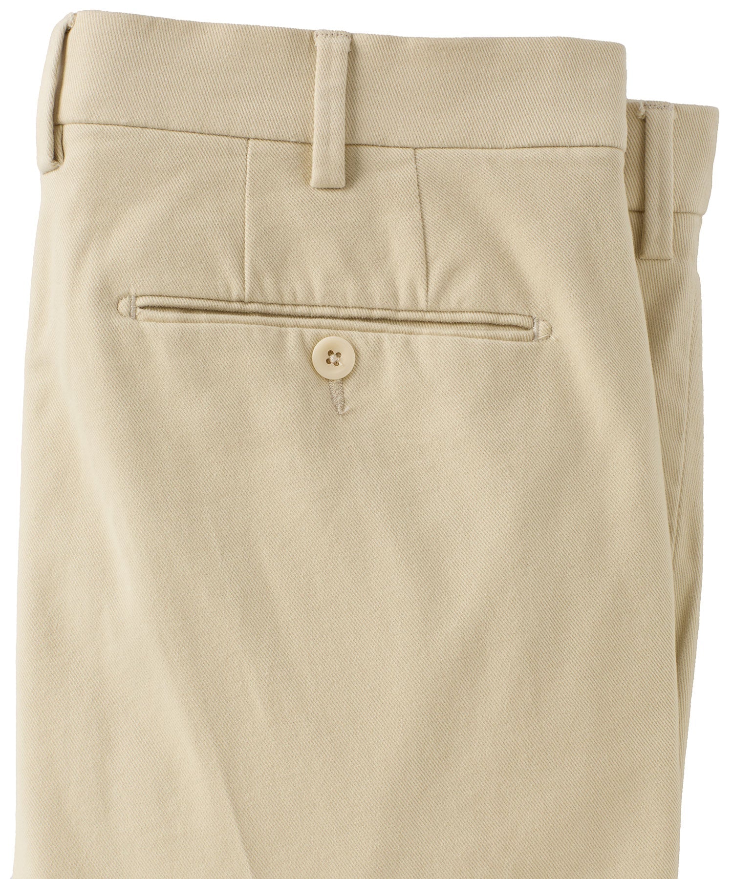 Italian Brushed Twill Luxury Flat Front Cotton Stretch Trouser in Winter White (Choice of Fits) by 6 East by Ballin
