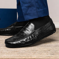 Monza Ostrich Quill Driver in Black by Zelli Italia