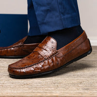 Monza Ostrich Quill Driver in Nicotine by Zelli Italia