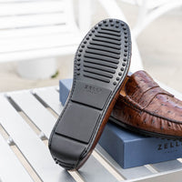 Monza Ostrich Quill Driver in Nicotine by Zelli Italia